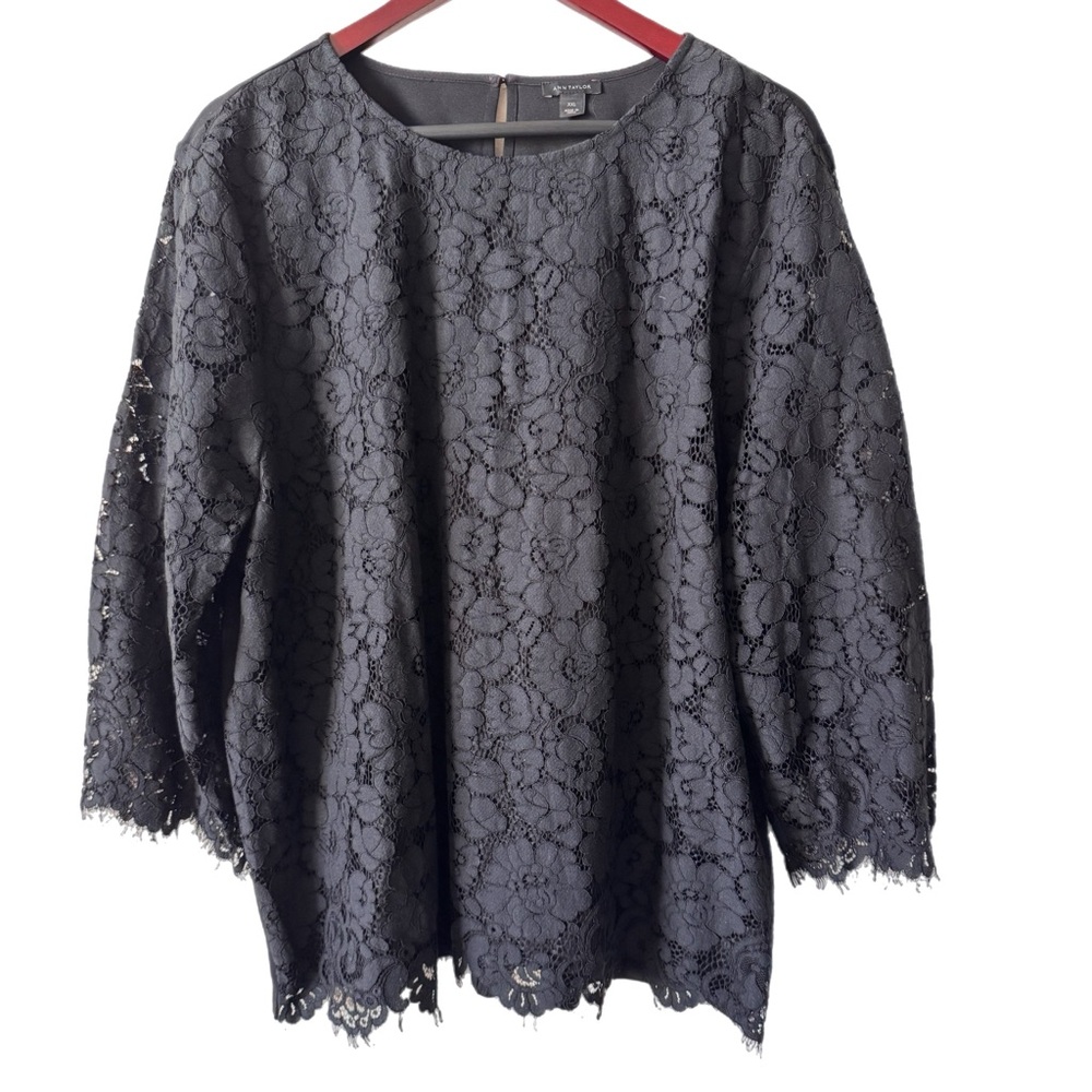 Ann Taylor Black Lace Blouse